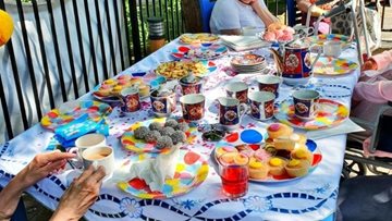 Leeds care home Residents enjoy garden tea party